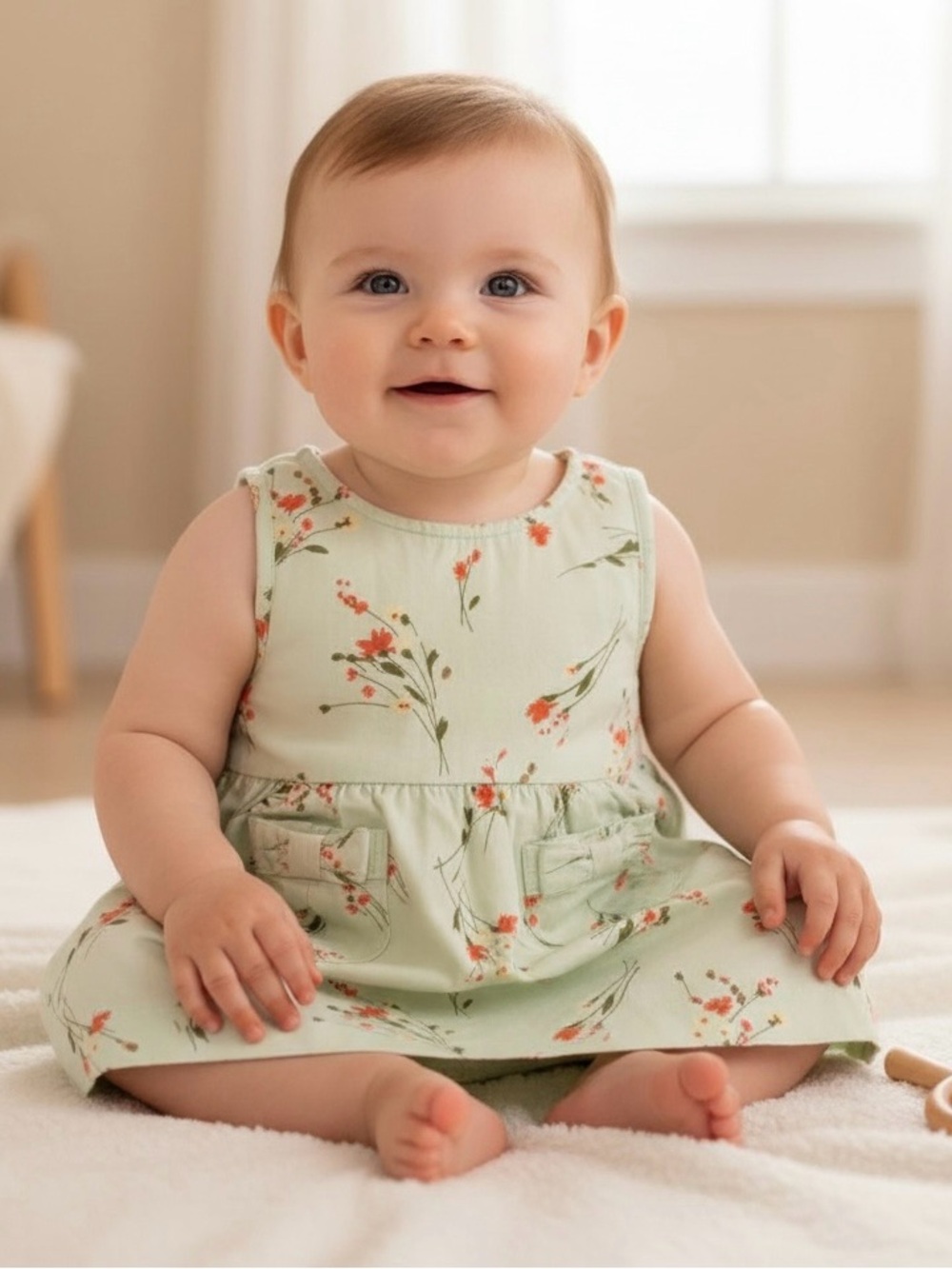 GAP Infant's Pale Green Floral 3-piece set